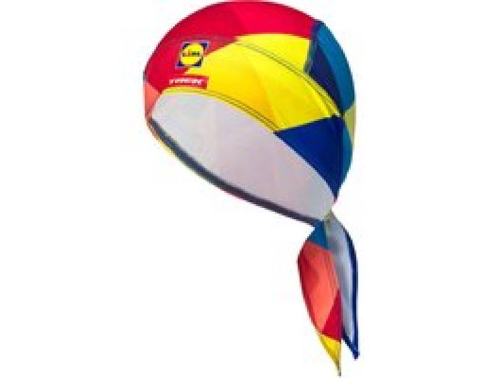 Bandana Lidl-Trek, taille réglable individuellement.