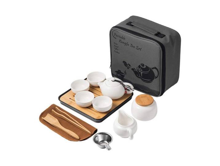 LuxusKollektion Teeservice Chinesisches Tee Set mit Tablett, Keramik
