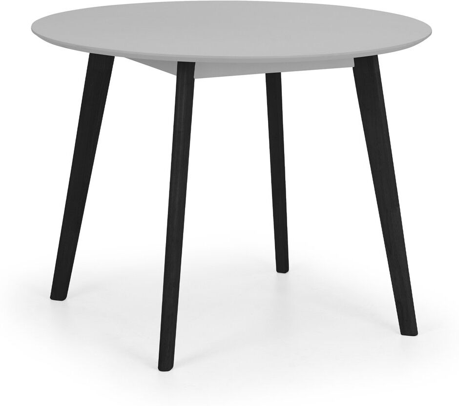 Isabelline Aramis Round Dining Table with Wood Base Light Grey/Black