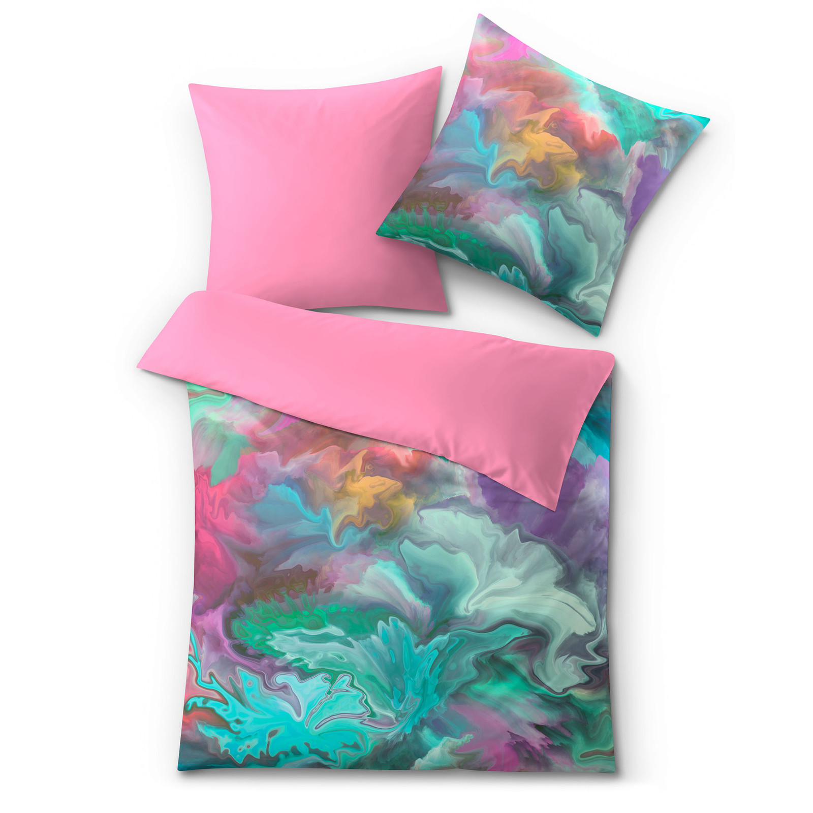 home24 Fusion Mako-satijnen beddengoed katoen meerkleurig met grafisch design