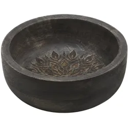 Chic Antique Tours Schüssel mit Schnitzereien M Schwarz, H4/D12 cm