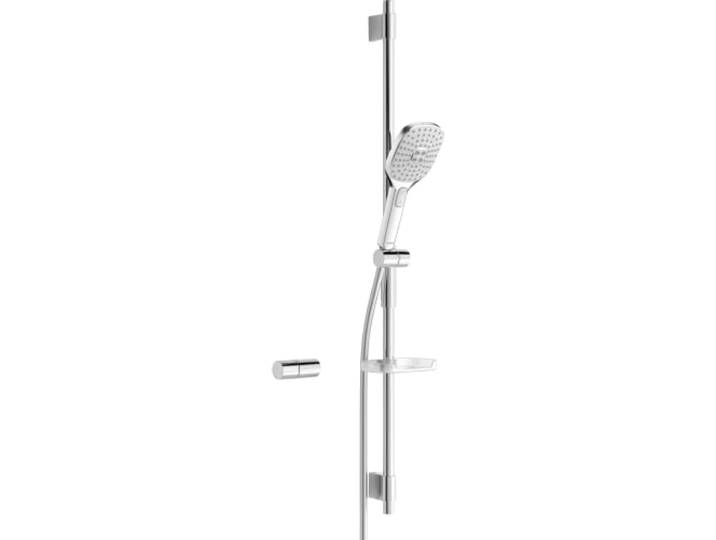 Hansa Activejet Style glijstangset met handdouche 3 straalsoorten, wit-chroom