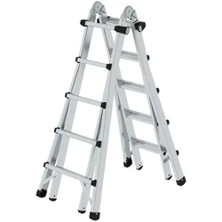 Günzburger Steigtechnik Teleskopleiter 4-teilig ohne Traverse 4x5 Sprossen
