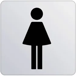 KEUCO PLAN Türschild Symbol Damen, zum Kleben, verchromt, 14966010000