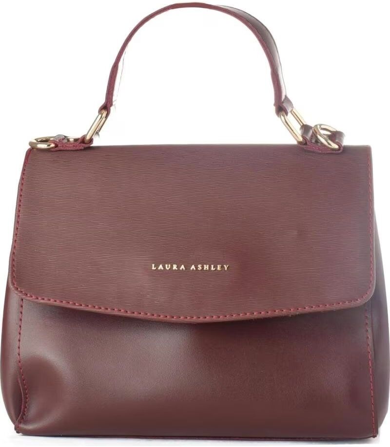 Bolso De Mano Laura Ashley Modelo Laura Rojo Burdeos Elegante 23x20x8cm Mujer