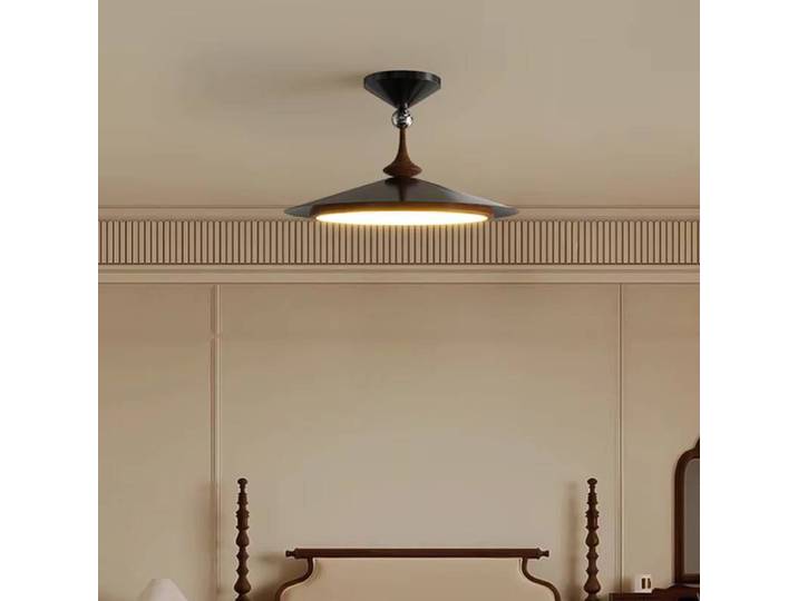 Rétro soucoupe volante Restaurant lustre Simple rond Table à manger lumière de luxe créatif crème Style Bar lustre à tête unique