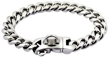Inspire Essentials Stainless Steel Cuban Link Dog Collar Chain silver 46cm(18inch)