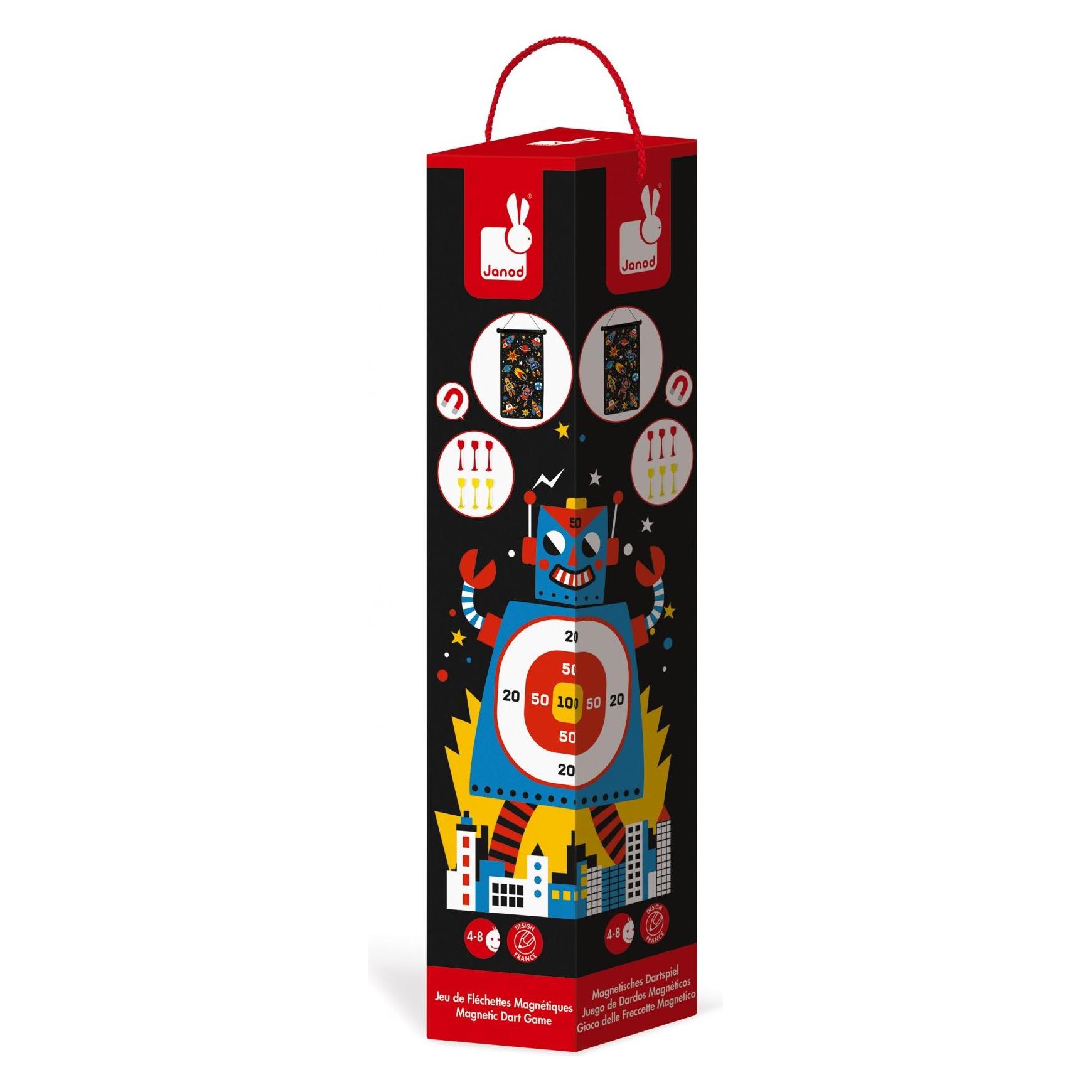Janod Spel Dartspel robots (Deutsch, Englisch, Französisch, Italienisch, Niederländisch, Spanisch, 4 - 8 Jahre) (J02073)