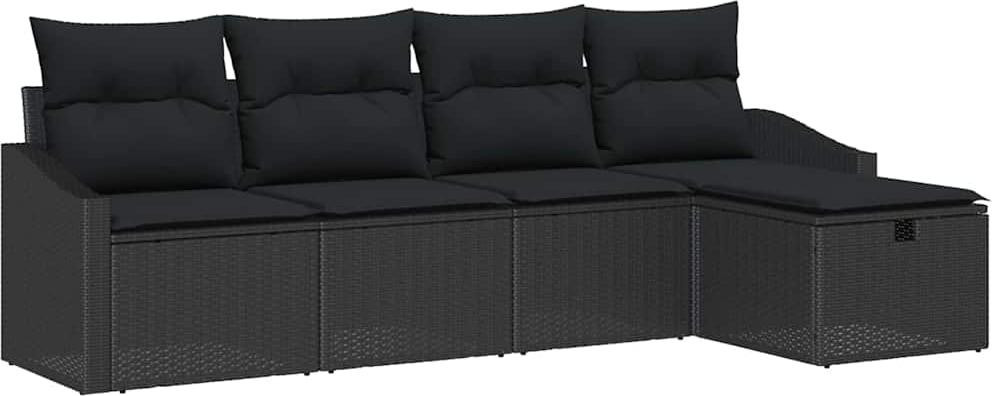vidaXL Set van 6 tuinmeubels van polyrotan