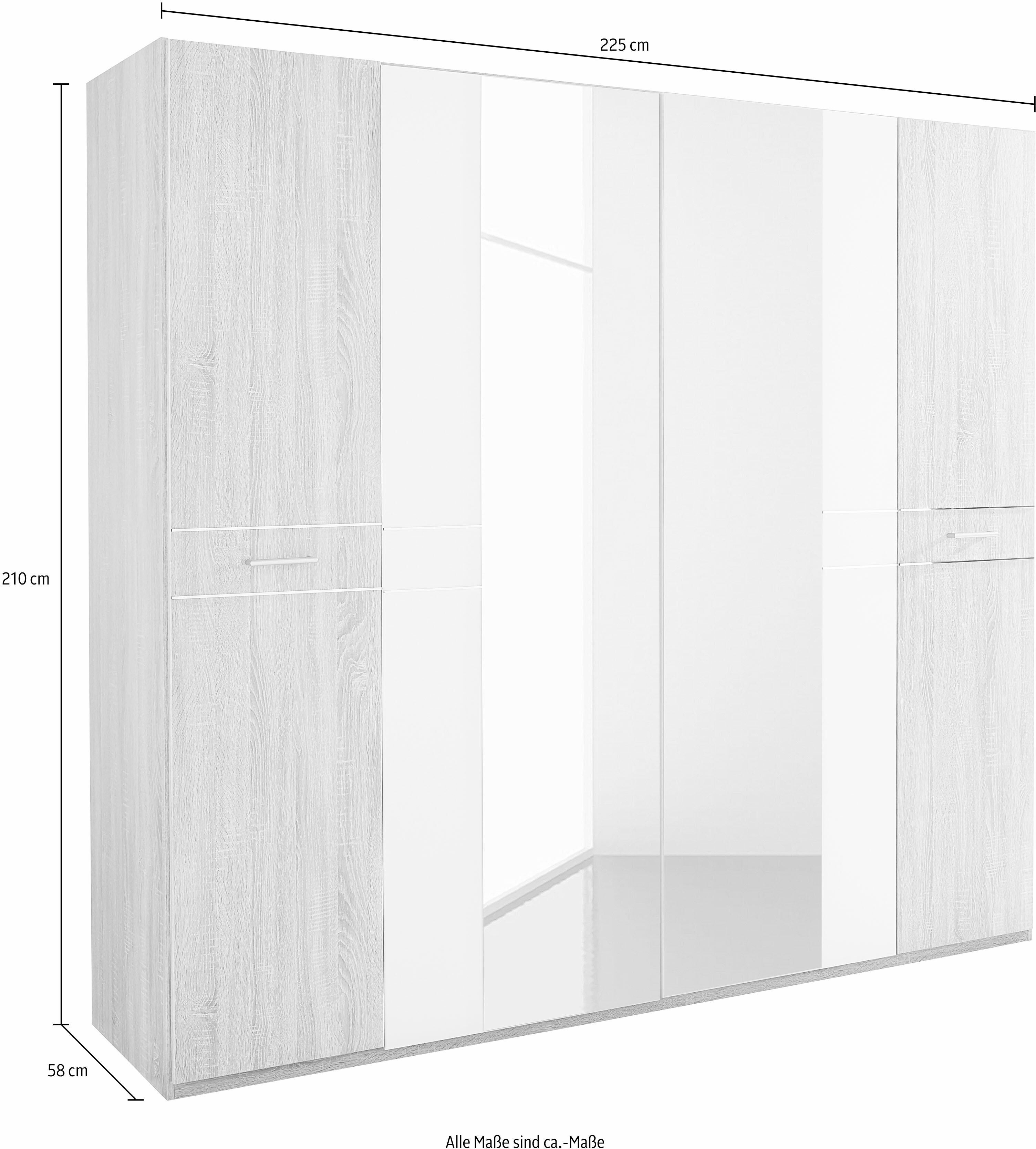 Kleiderschrank WIMEX "Petra/Pamela", braun (plankeneichefarben), B:225cm, Schränke, Kleiderschrank