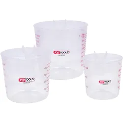 KS Tools Messbecher-Satz, 3-tlg, Messbecher, Transparent