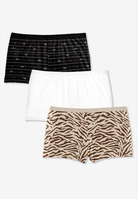 Plus Size Women's Boyshort 3-Pack by Comfort Choice in Animal Love Pack (Size 11) Underwear