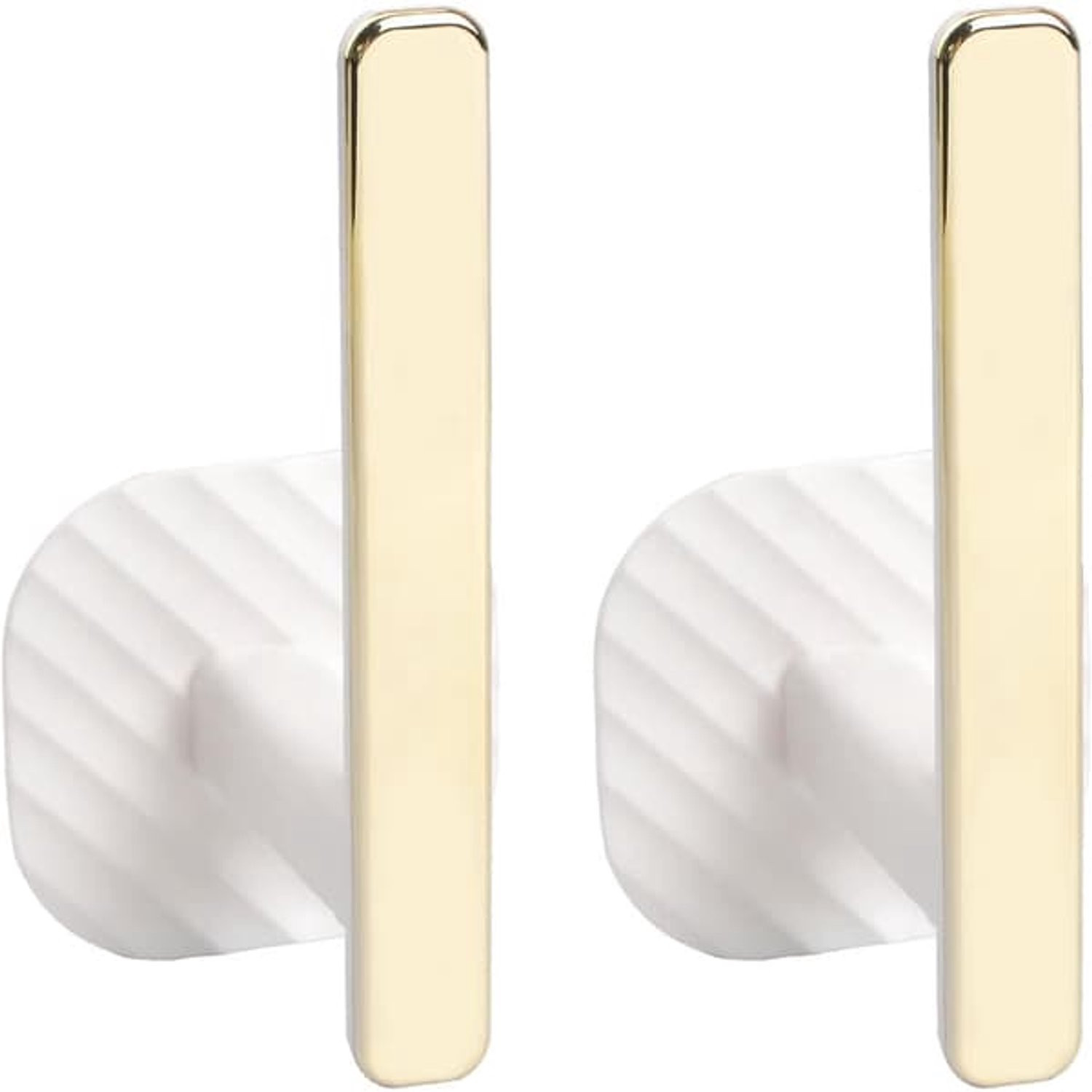Set van 2 zelfklevende L-vormige gordijnhaken in Scandinavische stijl, goudkleurig