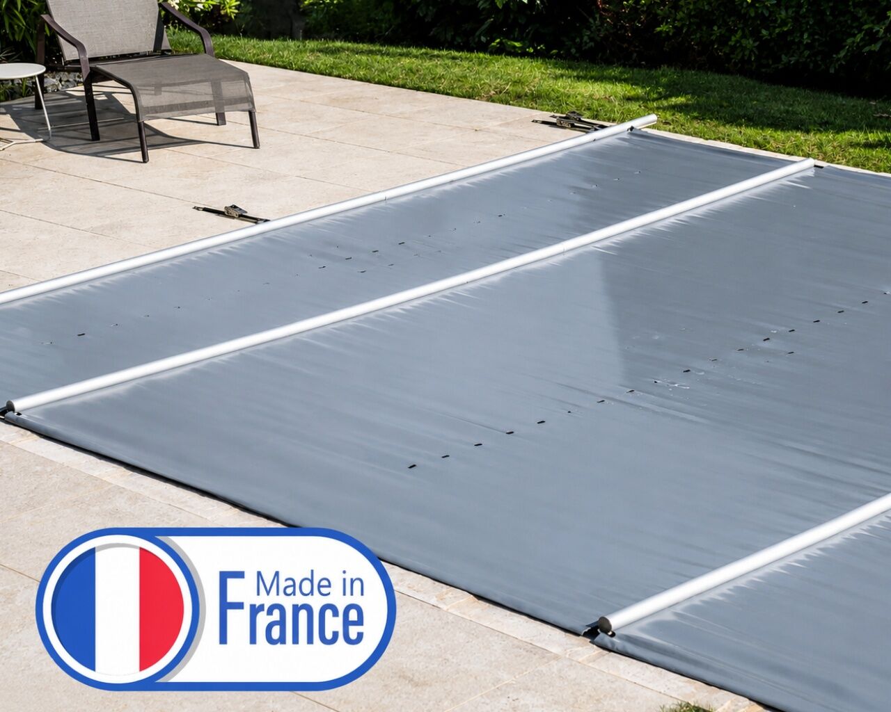 Couverture à barres sécurité piscine Aqualux Coverkit 7 x 4m NF P90-308