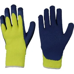 Arbeitshandschuhe gefüttert Latex blau/gelb - 1458-10 - blau/gelb
