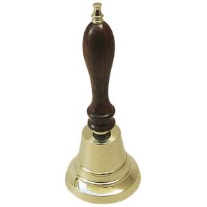 SEA-CLUB Tischglocke 9255, gold, 18 x 7,5 cm, Handglocke, Messing mit Holzgriff