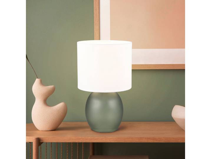 Lampe de table Lola Ø 18cm Vert/Vert Tissu mélangé E14