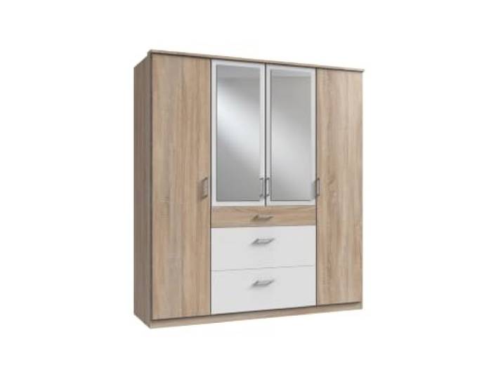 M Möbel-Direkt Deutschlands schnelle Möbel Kleiderschrank Click Eiche Sägerau, Weiß