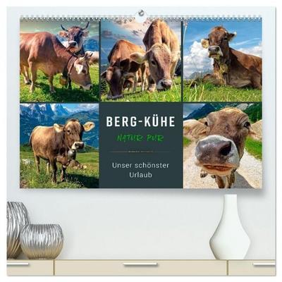 Berg-Kühe, Natur pur - unser schönster Urlaub (hochwertiger Premium Wandkalender 2026 DIN A2 quer), Kunstdruck in Hochglanz