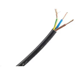 RS PRO H05VV-F 3183Y 3 Core 0.75mm Black Cable (100 m), Stromkabel, Schwarz