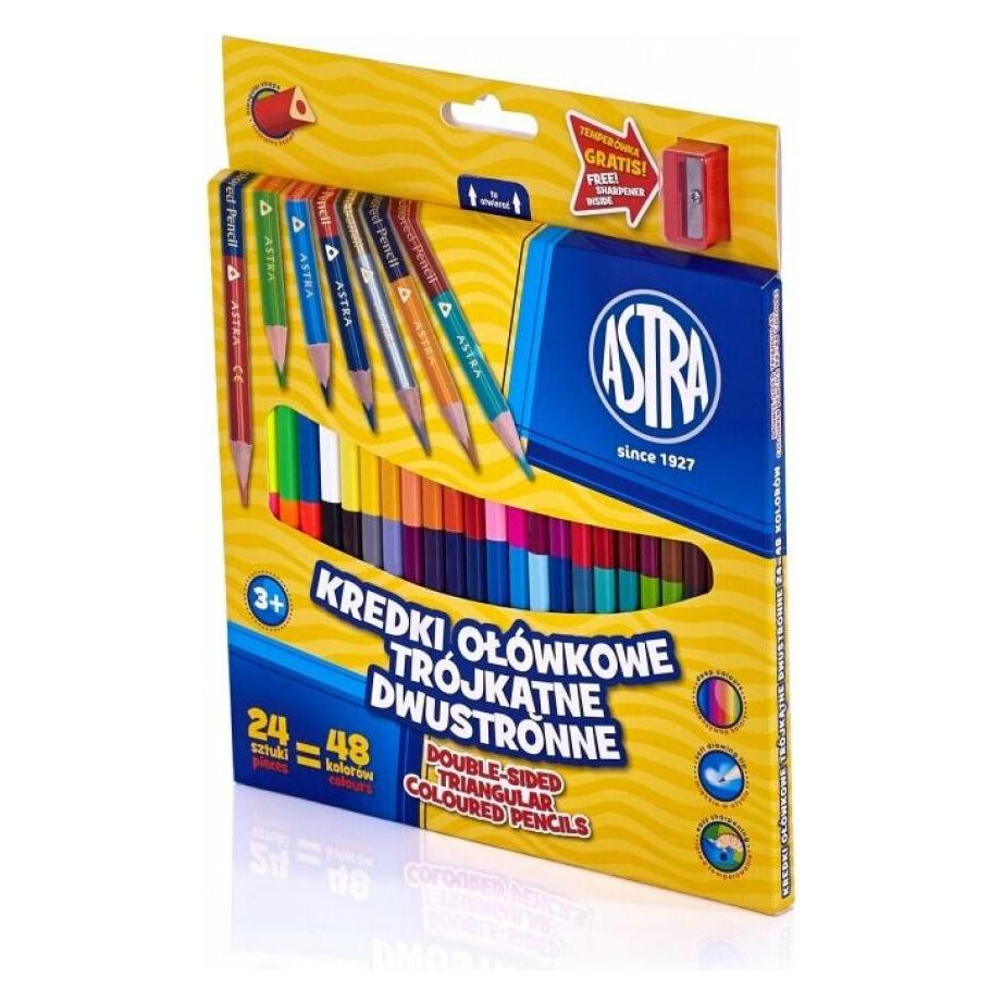 Astra Doppelseitige Dreiecksstifte 24 = 48 Farben (24x) (WIKR-1003480)
