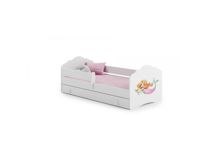 Lit enfant Fala 160x80  Sirène  dans un ensemble avec un tiroir une balustrade un matelas et un sommier