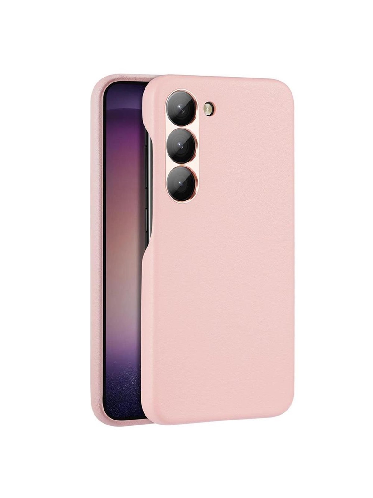 Dux Ducis Grit Samsung Galaxy S23+ Elegant Faux Leather Cover Pink
