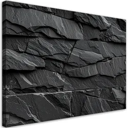 LEINWANDBILD Schwarzer Stein Schieferstruktur 120x80cm