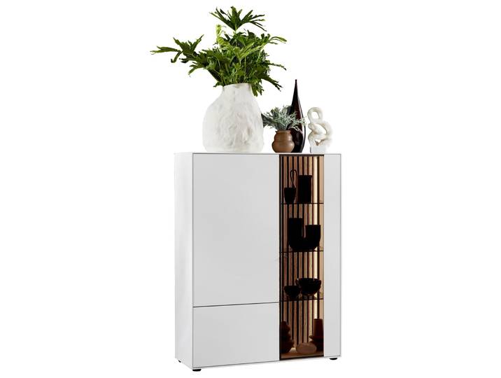 Johann Jakob Highboard LUCIANO, Weiß, Massivholz