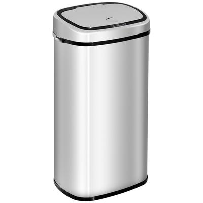 MODFU Abfalleimer Edelstahl Silber 68L mit Sensor, berührungslos, manuelle Steuerung