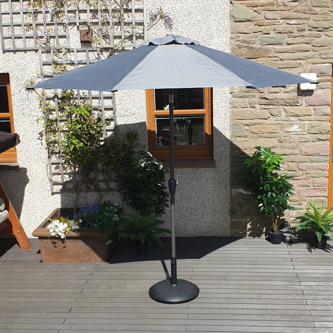 Freeport Park Rebeca 210 cm W X 210 cm D Hexagonal Tilt Market Parasol with Crank Lift Anthracite 210cm W X 210cm D