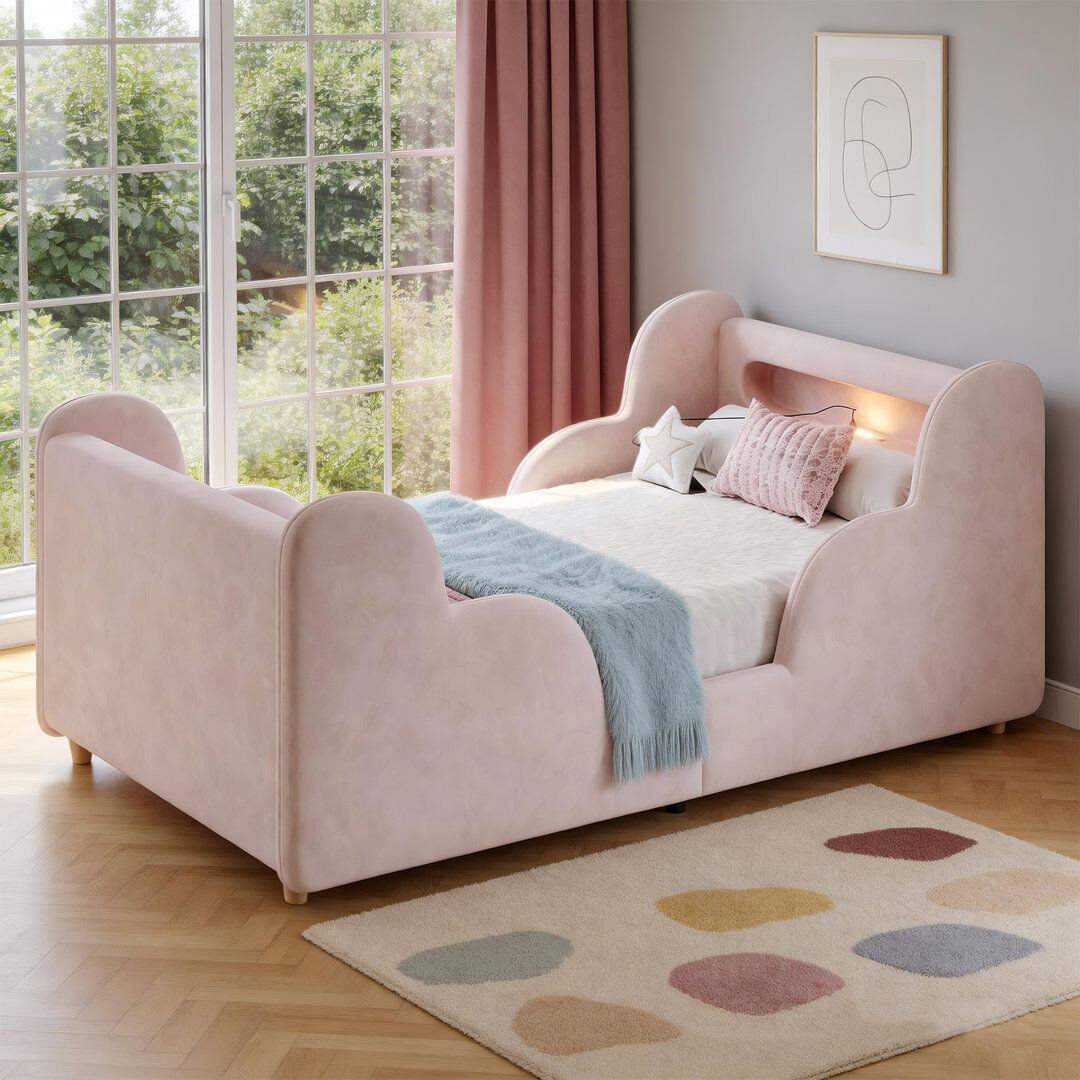 Happy Larry Single (3') Standard Bed Frame Pink