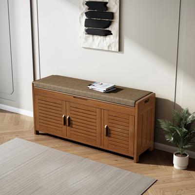 WILK Shoe Storage Bench, Bamboo Entryway Bench