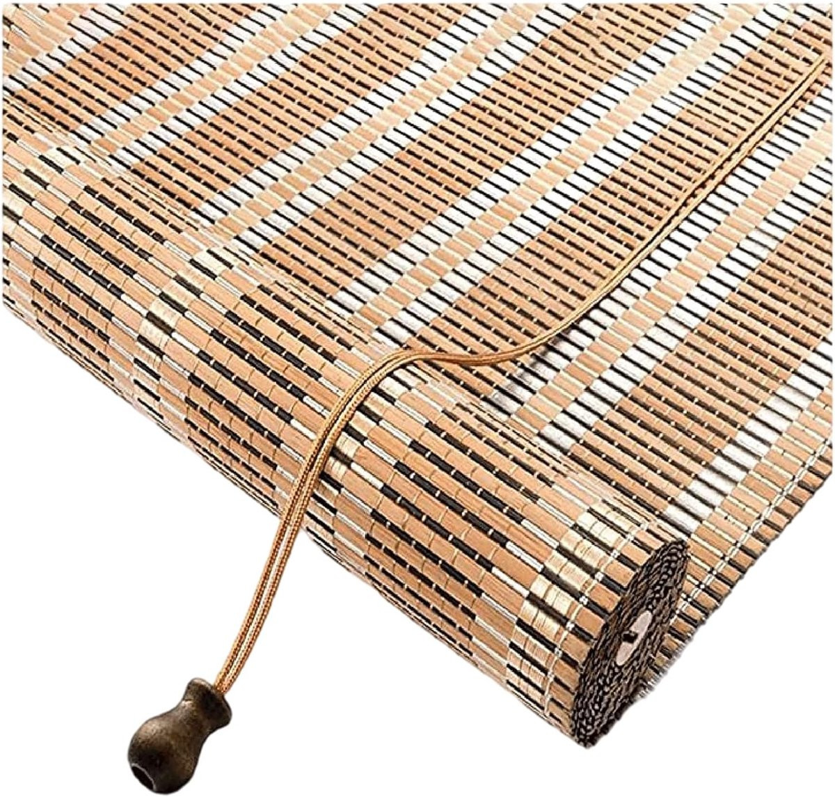 Merkloos Bamboe Rolgordijn - Opaak Zonnescherm voor Privacy en Warmte-isolatie