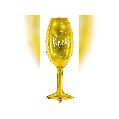 Folienballon Champagnerglas `Happy Year` gold