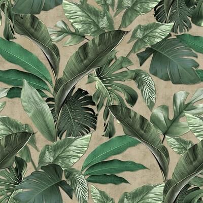 Galerie Wallcoverings The Loft Collection Tropical Leaf 3-Panel Wall Mural