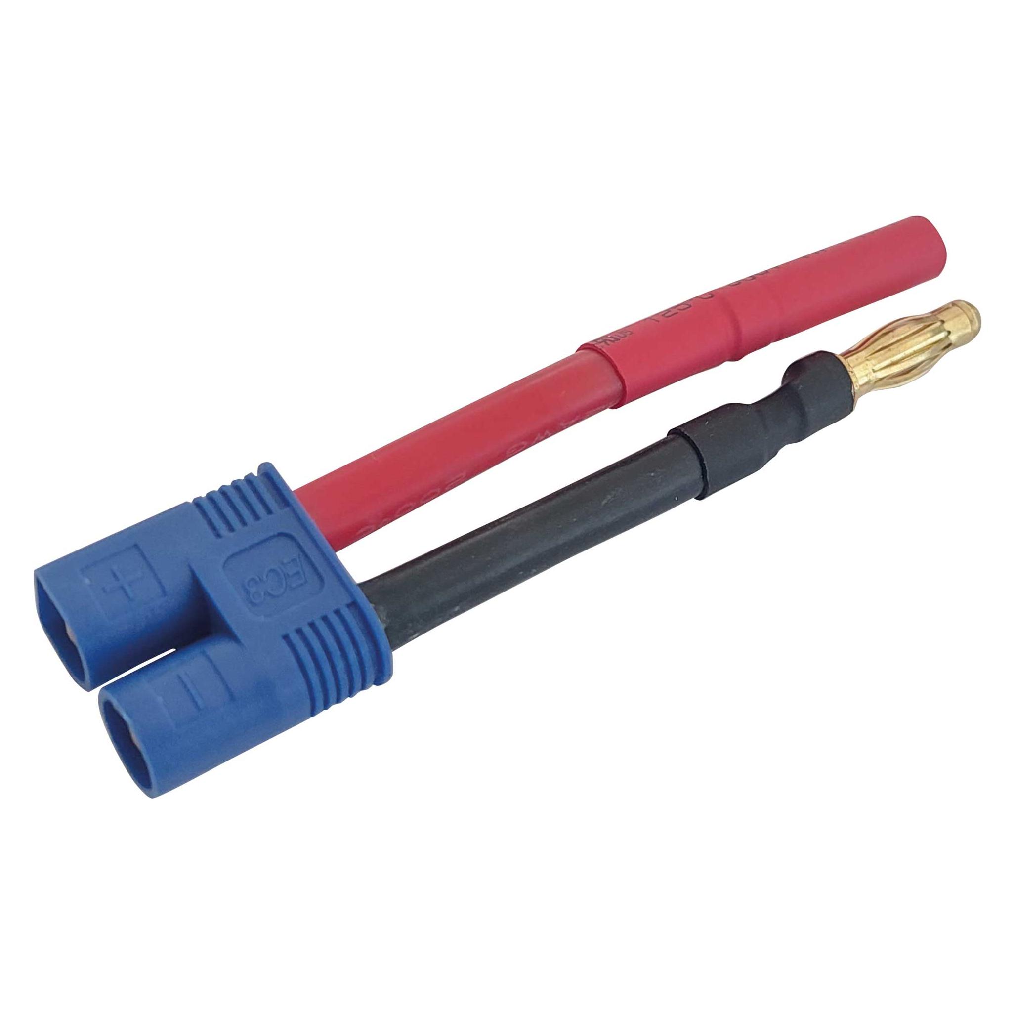 Planet-Hobby Adaperkabel EC-3 Stecker auf 4mm Goldkontakt (Buchse = Rot) 1Stk. (9797269)