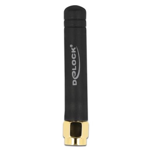 Delock LPWAN 868 MHz Antenne SMA Stecker 1,6 dBi omnidirektional starr schwarz (Lora) (12715)