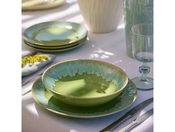 Costa Nova Tafelservice Taormina, Hellgrün, Keramik, 12-teilig, Handmade in Europe, Essen & Trinken, Geschirr, Geschirr-Sets, Tafelservice