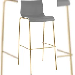 CLP Barhocker Hover Kunststoff Vierfußgestell Gold grau