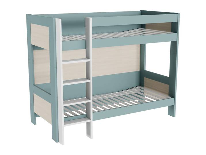 Hochbett Window grüngrau Holzwerkstoff 90 x 200 cm - Möbel Konfigurator: Traummöbel individuell zusammenstellen - Hochbett