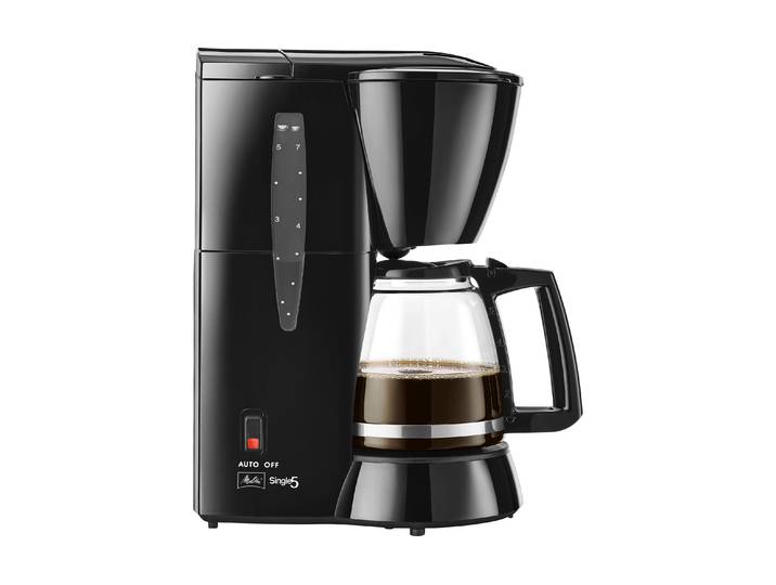 MELITTA Filterkaffeemaschine Single 5 , schwarz, 5, Kaffeemaschinen, Kompakte Kaffeemaschine mit Aromaventil und Tropfstopp, Filterkaffeemaschine