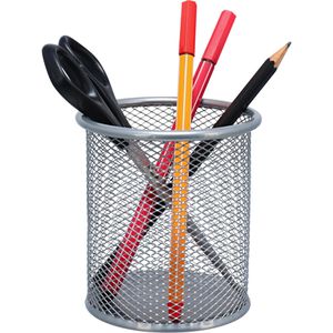 TipTop-Office Stiftehalter TTO 404846, Mesh, rund, Metalldraht, 1 Fach, silber