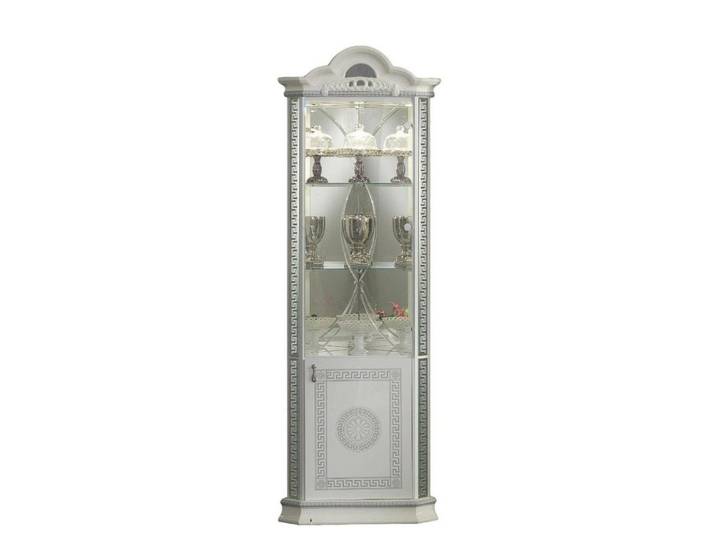 JVmoebel Eckvitrine Eckschrank Luxus Vitrine Vitrinen Schrank Holz Schränke Italienische Made in Europa