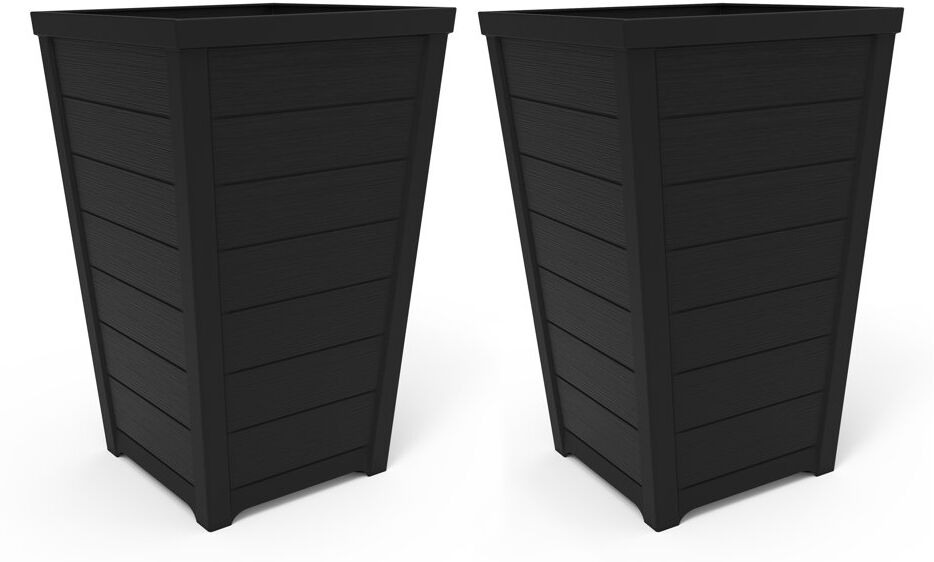 Keter Taper Square Planter 37cm Graphite 37cm H x 37cm W x 57cm D