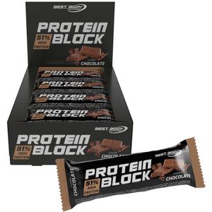Best-Body-Nutrition Proteinriegel Block, 15 Riegel, Chocolate, je 90 g, pro Riegel 46 g Protein