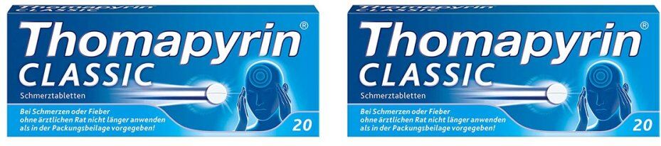 Thomapyrin CLASSIC Schmerztabletten bei Kopfschmerzen Doppelpack 2x20stk