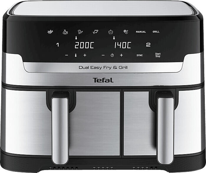 Tefal® Dual Easy Fry & Grill EY905D Heißluftfritteuse edelstahl/schwarz EY905D10
