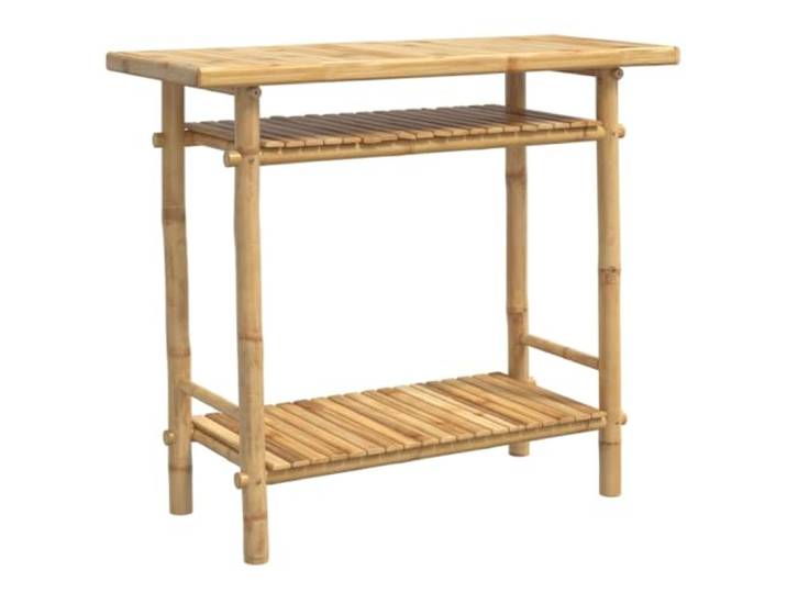 KDACVBMG Konsolentisch, 90 x 37 x 75 cm, aus Bambus, mit Ablagen Leichter und wasserfester Bambus, Aufbewahrungsregale, robuste Oberseite, Wohnzimmer, Flure, Büros, Balkone