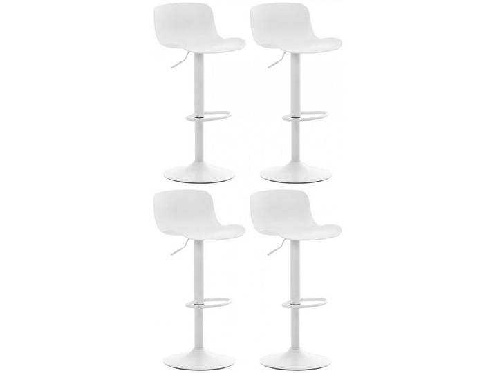 CLP Barhocker 4er Set Kunststoff weiß, Weiß, Metall, 44x81x44 cm, Esszimmer, Barmöbel, Barhocker